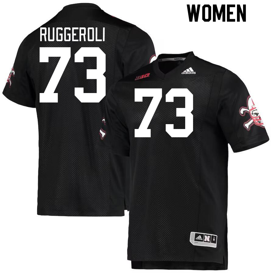 Women #73 Xander Ruggeroli Nebraska Cornhuskers College Football Jerseys Stitched Sale-Black